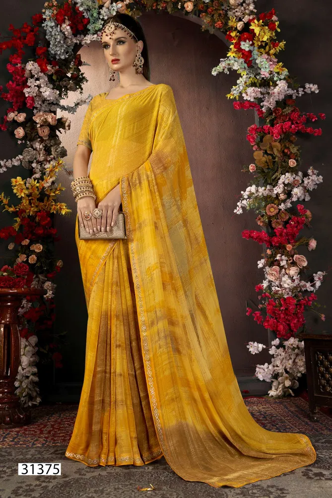 Arnika Vol 10 By Vallabhi Georgette Abstract Printed Saree Exporters In India